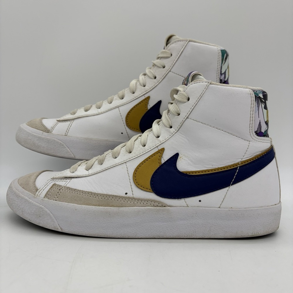 Nike Youth 6.5Y Womens 8 Blazer Mid '77 SE GS White Blue Void Gold‎ DD1847-102